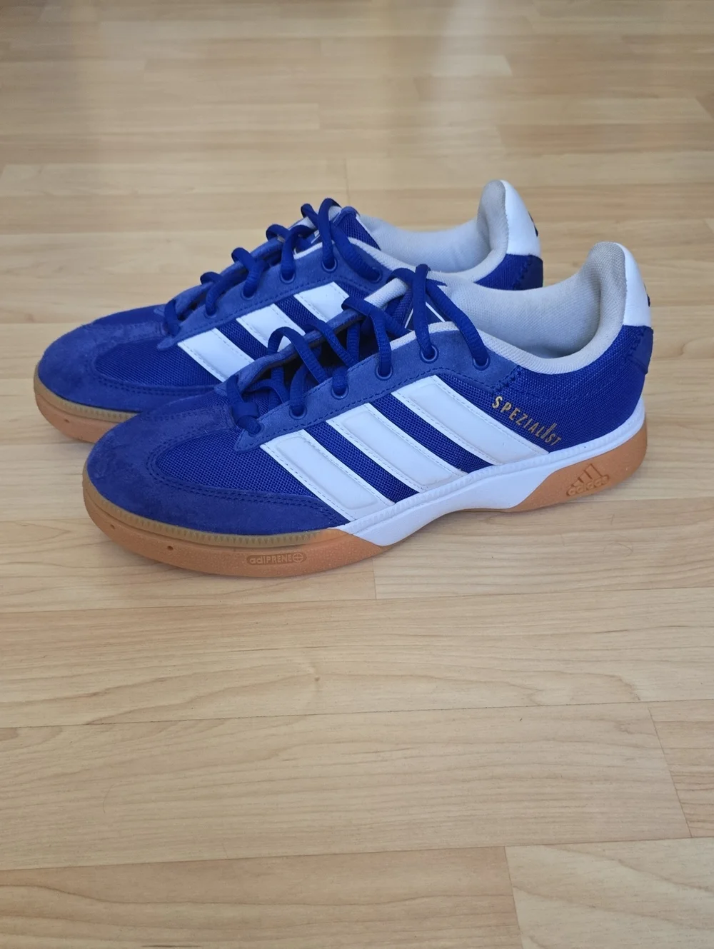 Adidas Men's Handball Spezialist Indoor Lucid Blue/White/Lucid Lemon Size 7.5